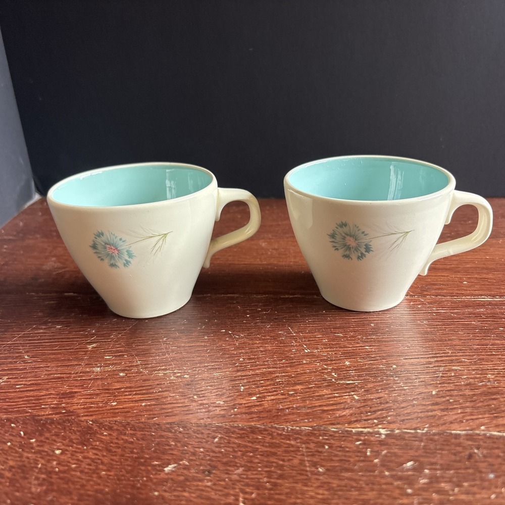 Vintage Taylor Smith Taylor Ever Yours Boutonniere Mug Ceramic Teacups Set Of 2